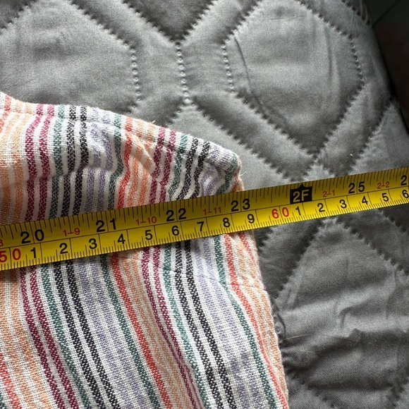 Sonoma Linen Blend Aframe dress Rainbow Striped Cottagecore Pockets Sz XXL A172 - Picture 6 of 7